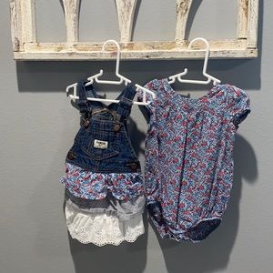 Oshkosh overall dress set